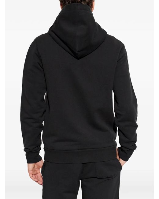 Moncler Black Logo-Patch Zip-Up Hoodie for men