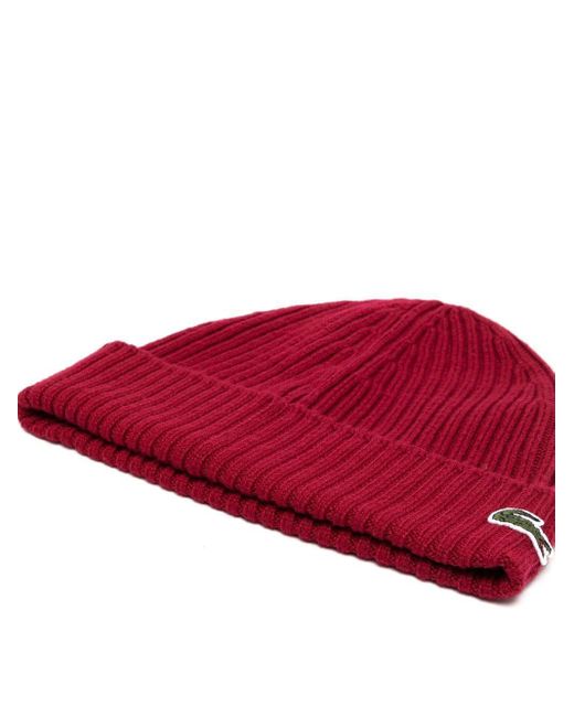 lacoste red beanie