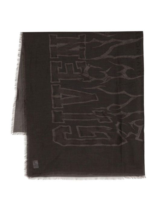 Givenchy Black Logo-print Modal-cashmere Scarf for men