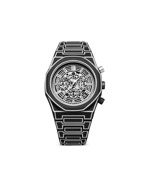D1 Milano Black Polycarbonate Skeleton Chronograph 40.5Mm for men