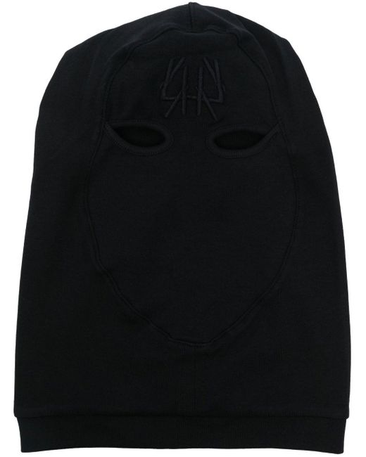 44 Label Group Black Embroidered-logo Balaclava for men