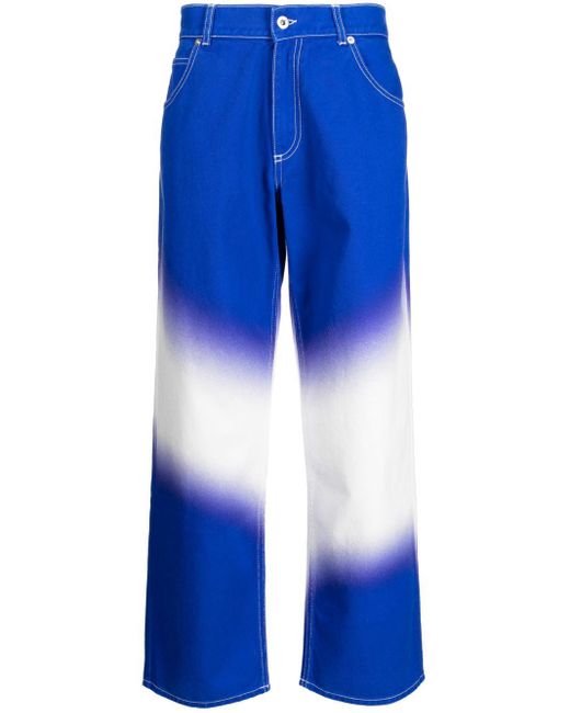 Liberal Youth Ministry Blue Ombré-effect Straight-leg Trousers for men