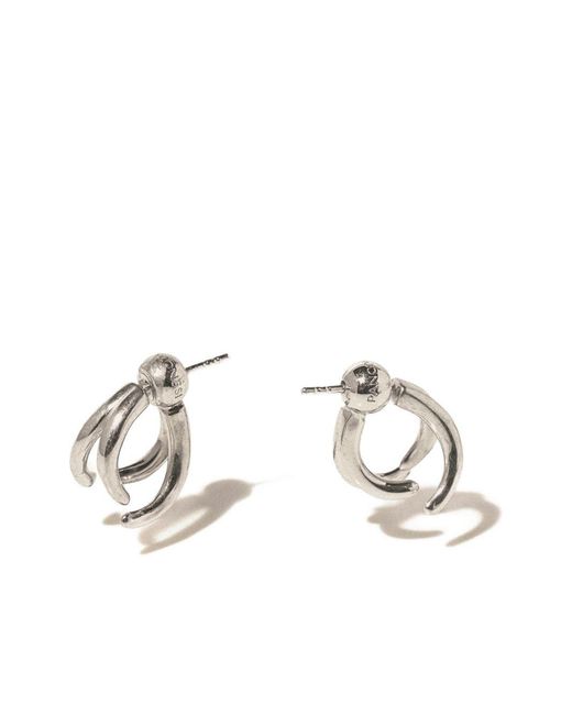 Panconesi Metallic Curved Earrings for men