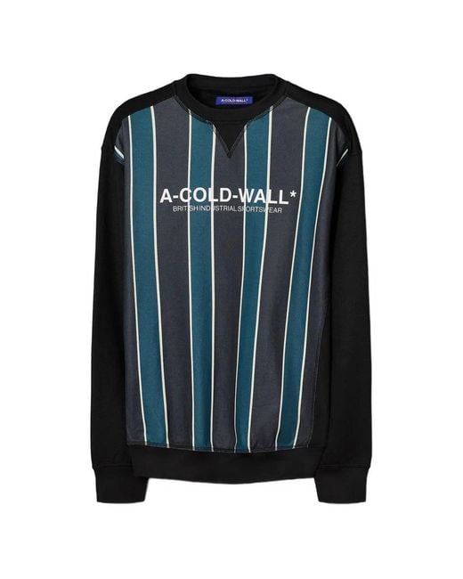 A_COLD_WALL* Blue Striped Logo-Print Sweater for men