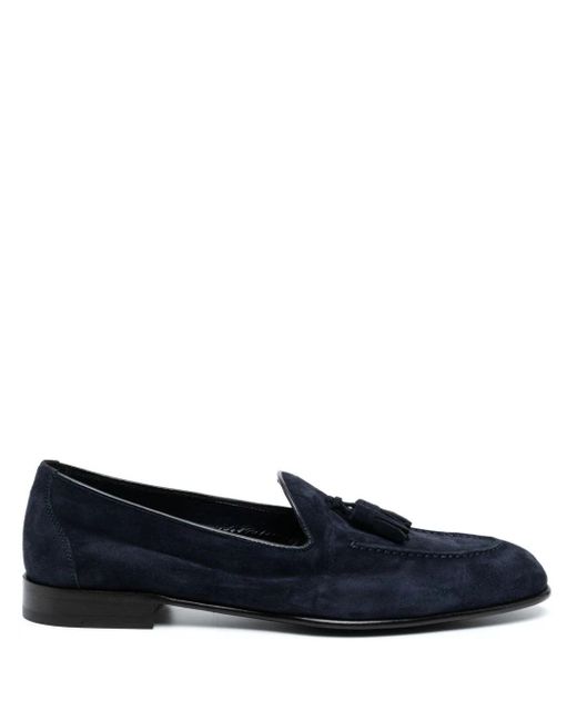 Brioni Blue Appia Suede Loafers for men
