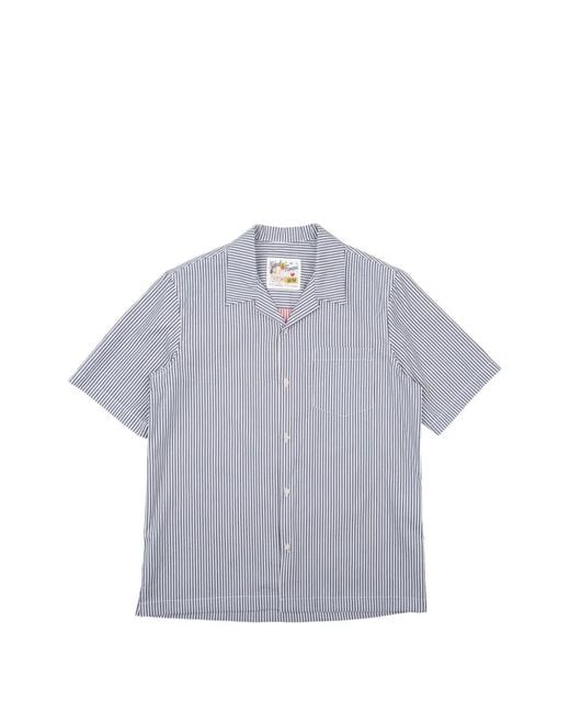 Naked & Famous Gray Aloha Striped Shirt for men