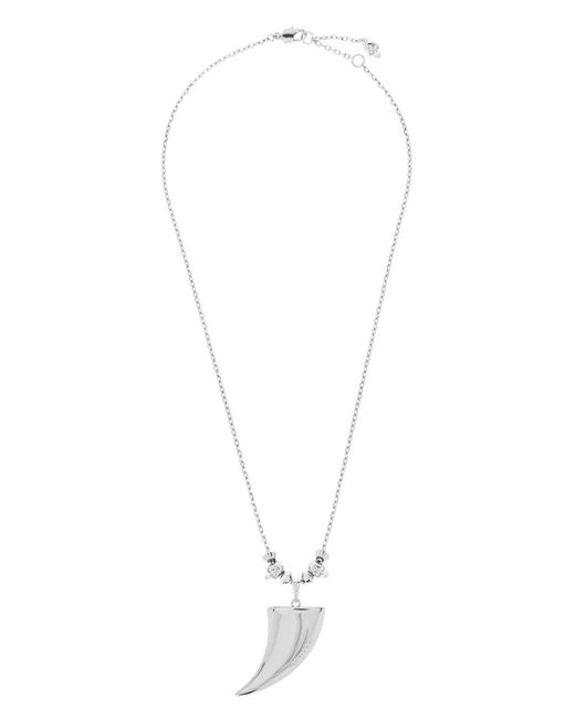 McQueen White Charm-Detail Necklace for men