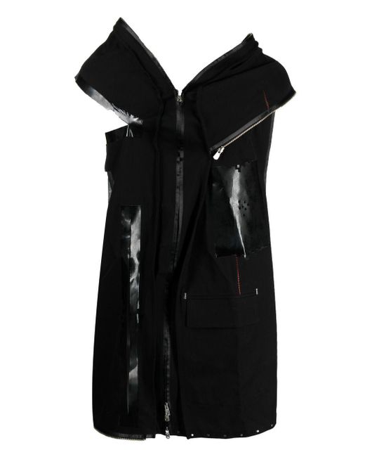 TAKAHIROMIYASHITA The Soloist Black Asymmetrical Distressed Sleeveless Jacket for men