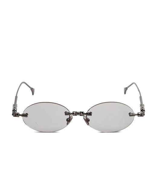 Kuboraum Metallic Rimless Oval-Frame Sunglasses for men