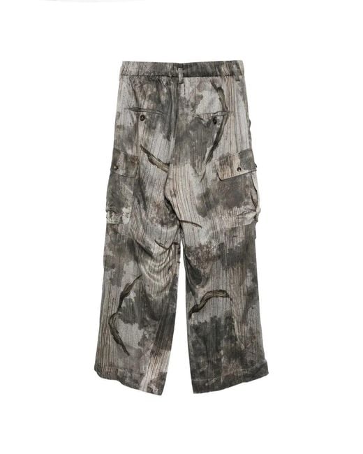 Ziggy Chen Gray Brushed-Effect Trousers for men