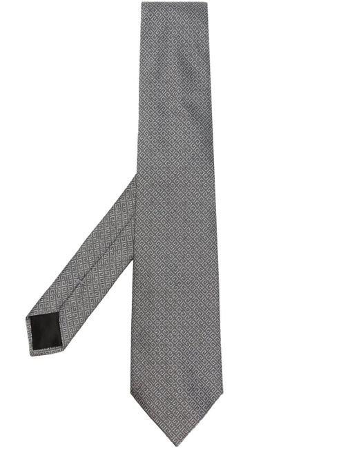Givenchy Gray Monogram-embroidered Silk Tie for men
