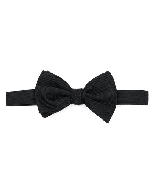 Giorgio Armani Black Ribbed Bow Tie for men
