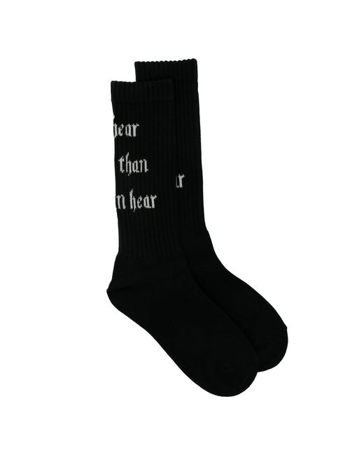 Undercover Black Slogan-Print Socks for men