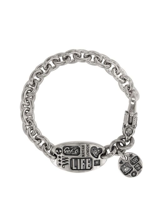 Vivienne Westwood Metallic Bracelet Lancelot À Breloque Gravée for men