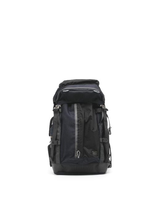 Porter-Yoshida and Co Black Logo-patch Nylon Backpack for men