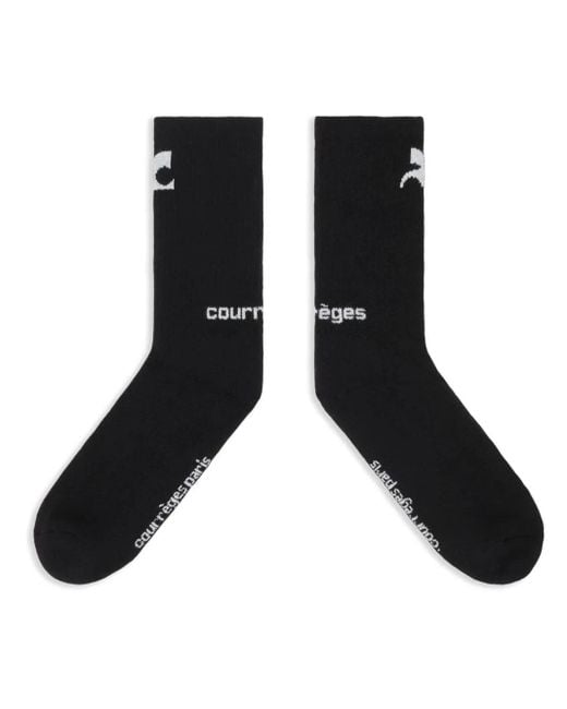 Courreges Black Ac Sports Socks for men
