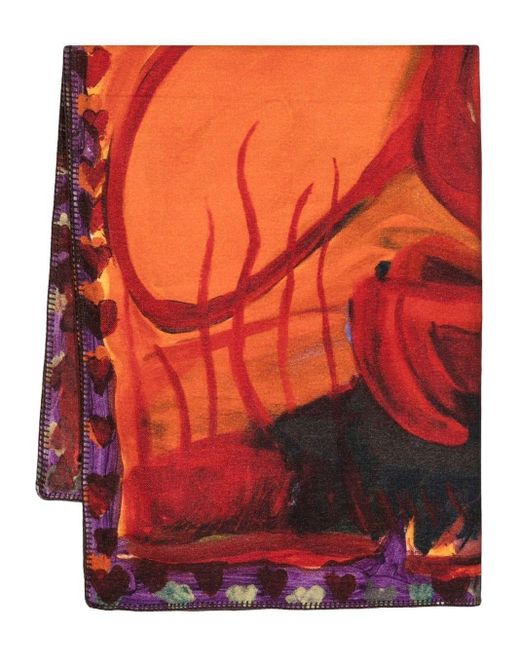 Givenchy Red Hand-painted Woollen Throw for men