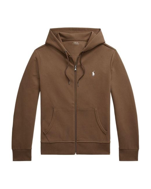 Polo Ralph Lauren Brown Double-Knit Zip-Up Hoodie for men