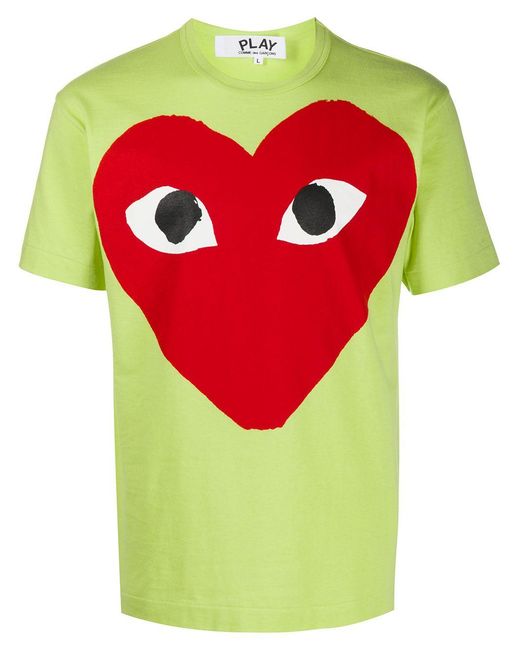 COMME DES GARÇONS PLAY Green Big Heart Cotton-jersey T-shirt for men