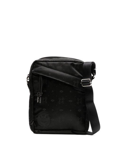 Porter-Yoshida and Co Black Monogram-pattern Shoulder Bag for men