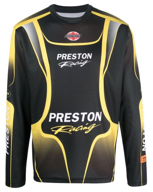 Heron Preston Black Racing Long-sleeve T-shirt for men
