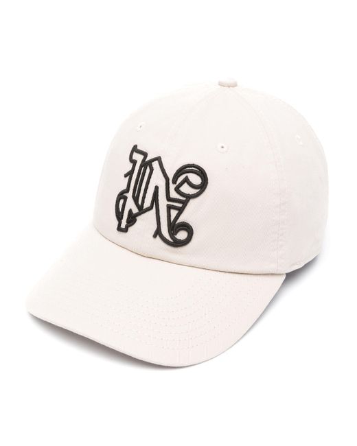 Palm Angels Natural Monogram-embroidered Cotton Cap for men