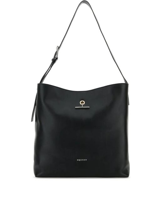 McQueen Black Pendant Shoulder Bag for men