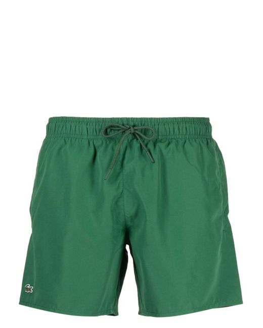 Lacoste Green Logo-patch Swim Shorts for men