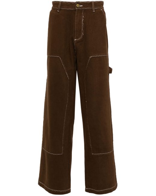 Kidsuper Brown Messy Stitched Straight-Leg Jeans for men