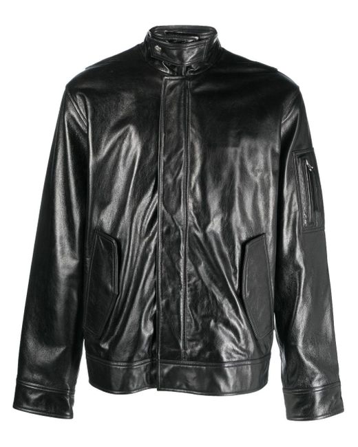 Helmut Lang Black Zip-up Leather Jacket for men