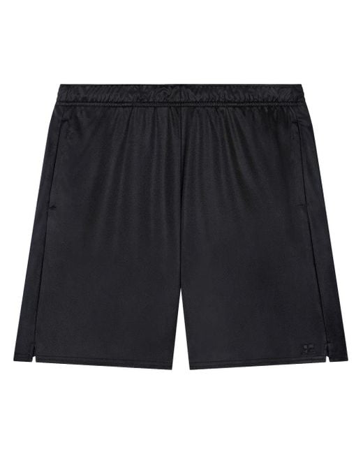 Courreges Black Jersey Track Shorts for men
