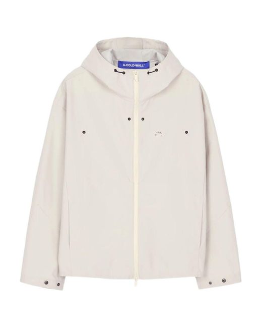 A_COLD_WALL* White Balfron Hooded Zip-Front Jacket for men