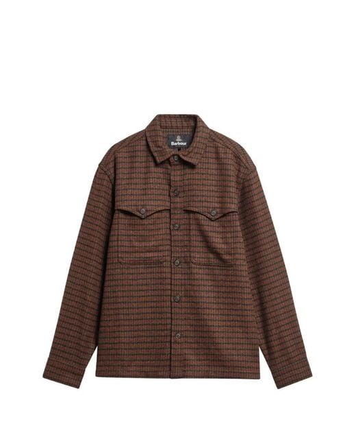 Barbour Brown Hatfield Check-Pattern Button-Down Shirt for men