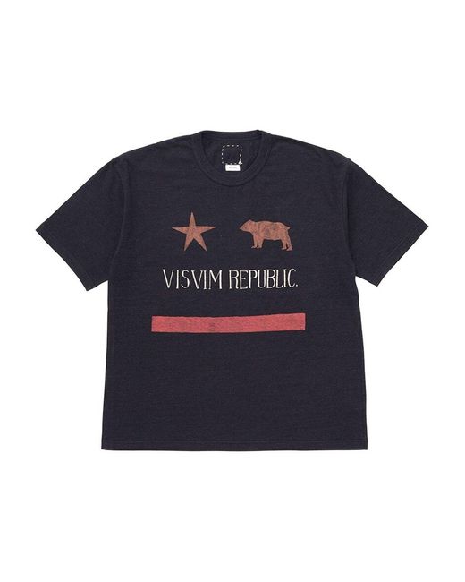 Visvim Blue Star-Bear Republic T-Shirt for men