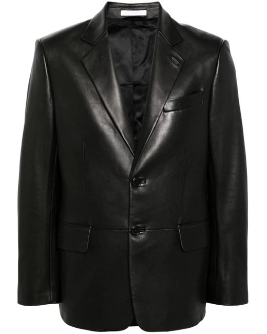 Helmut Lang Black Single-breasted Leather Blazer for men