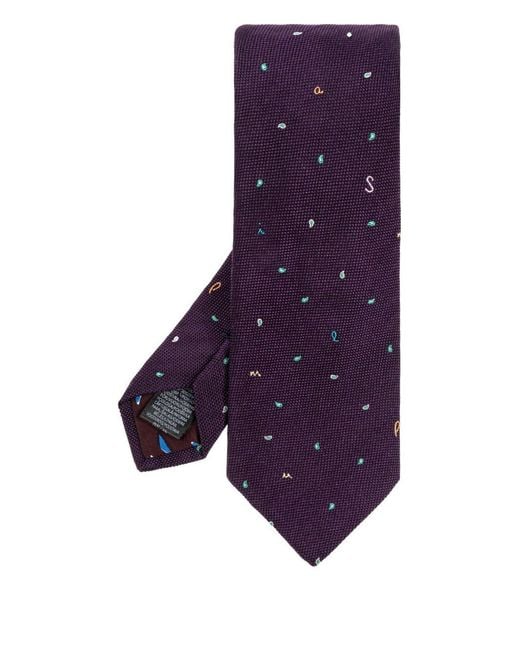 Paul Smith Purple Silk Tie for men