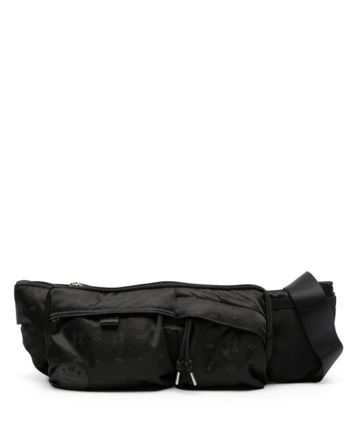 Porter-Yoshida and Co Black Monogram Three-Pocket Belt Bag for men