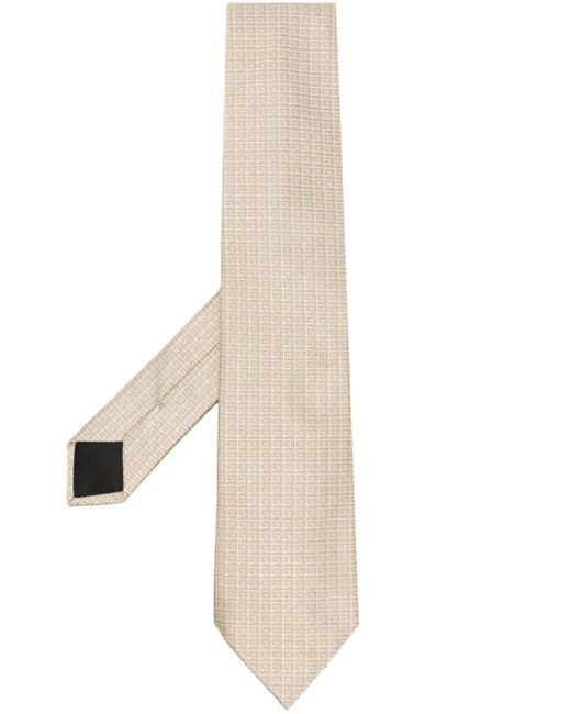 Givenchy White Logo-print Silk Tie for men