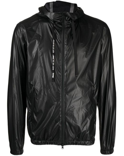Herno Black Zip-fastening Hooded Jacket for men