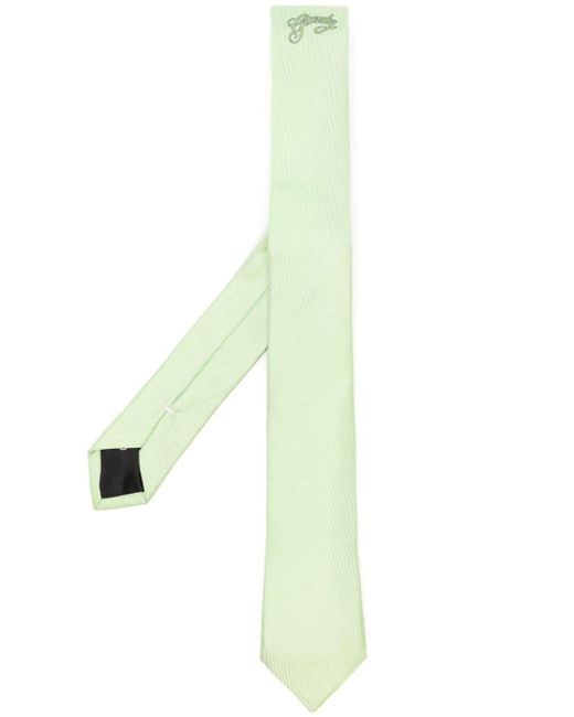 Givenchy Green Logo-embroidered Silk Tie for men