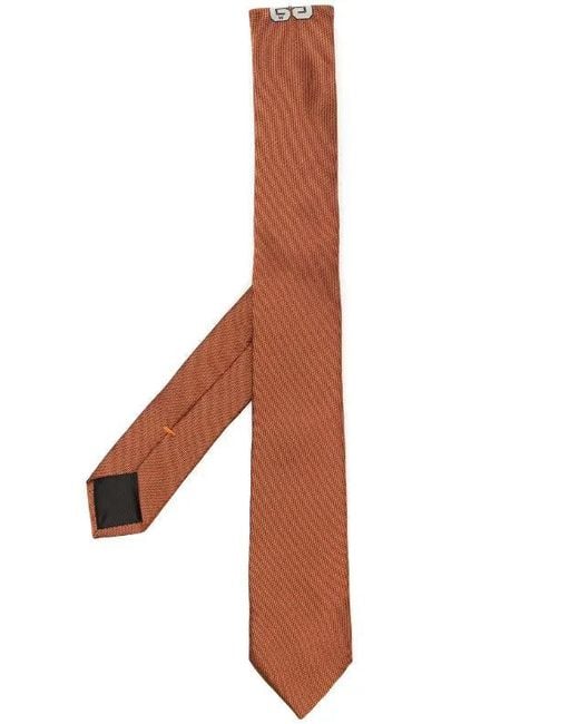 Givenchy Brown 4g-appliqué Silk Tie for men