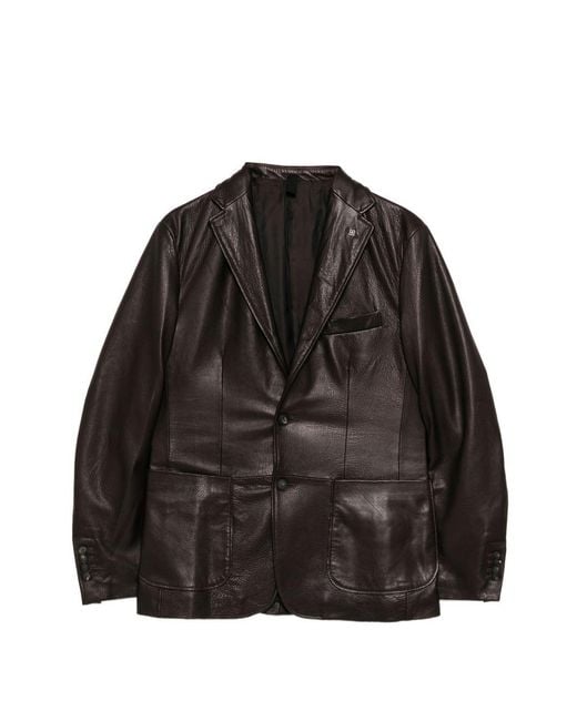 Tagliatore Black Wes Leather Jacket for men
