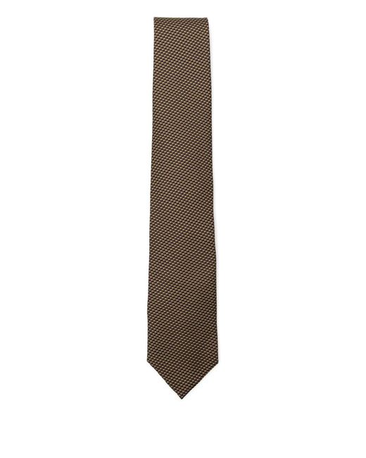 Brioni Natural Patterned Silk Tie for men