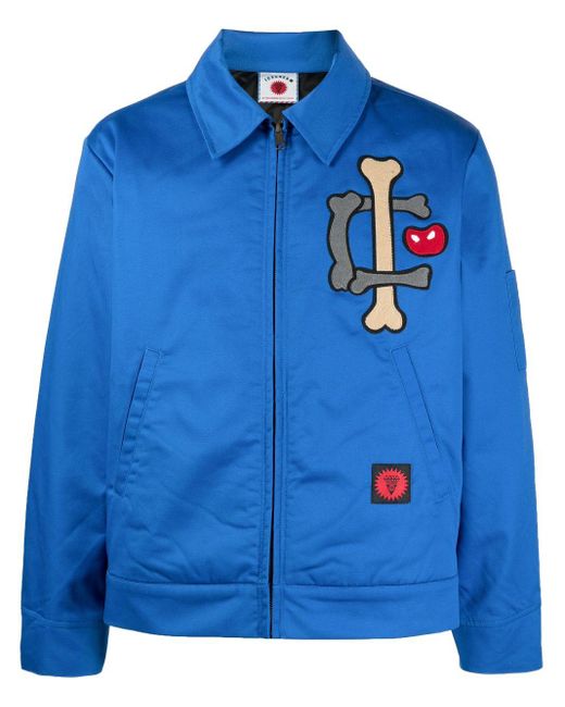 ICECREAM Blue Logo-patch Zip-up Jacket for men
