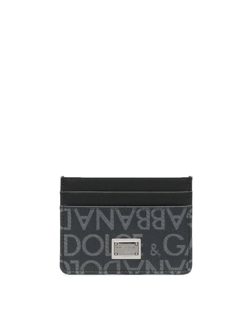 Dolce & Gabbana Black Logo Jacquard Card Holder for men