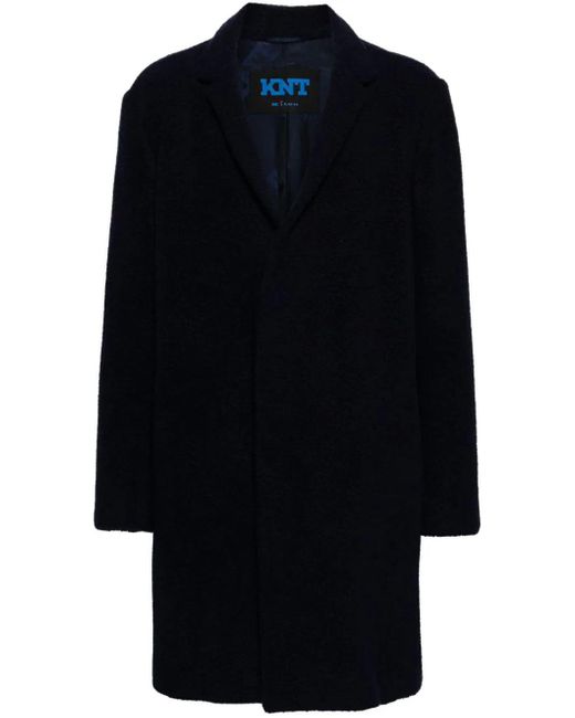Kiton Black Single-breasted Fleece Coat for men