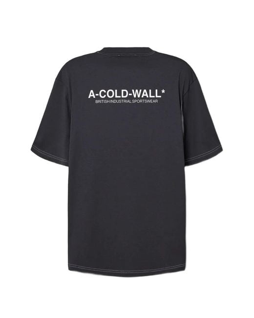 A_COLD_WALL* Black Logo-Print Contrast-Stitch T-Shirt for men