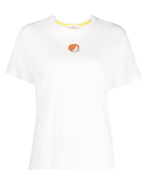 MIRA MIKATI White Logo-Embroidered Organic-Cotton T-Shirt for men