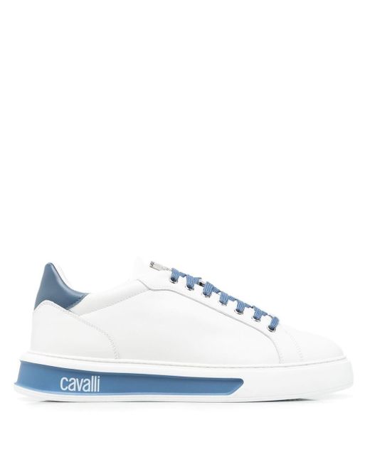 Roberto Cavalli Logo-sole Low-top Sneakers in White for Men | Lyst