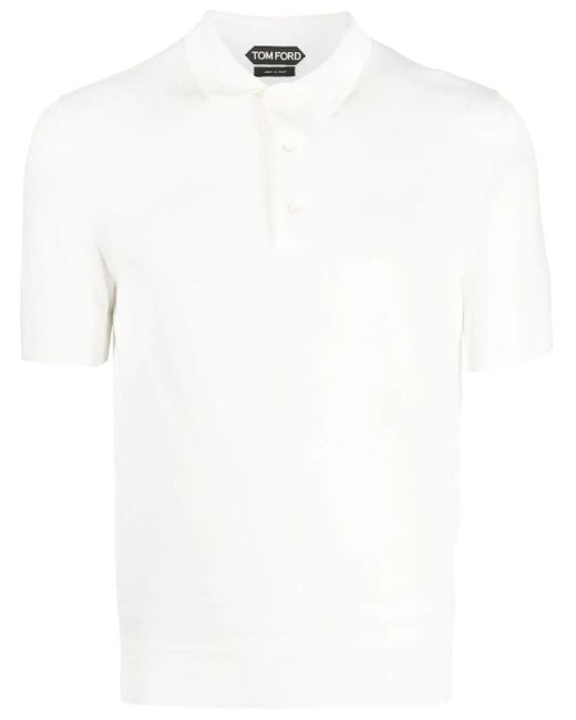 Tom Ford White Short-sleeve Cotton Polo Shirt for men
